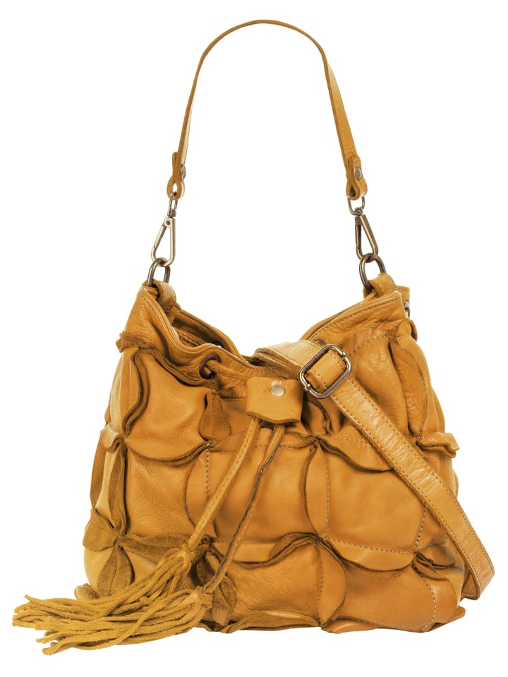Handtasche echt Leder in gelb