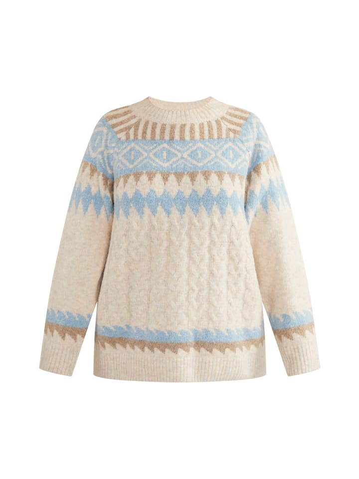 Pullover blau braun