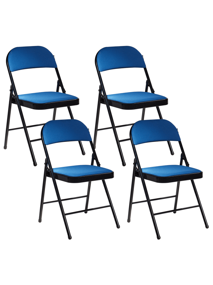 4er-Set Konferenzstuhl SPARKS in Blau/Schwarz