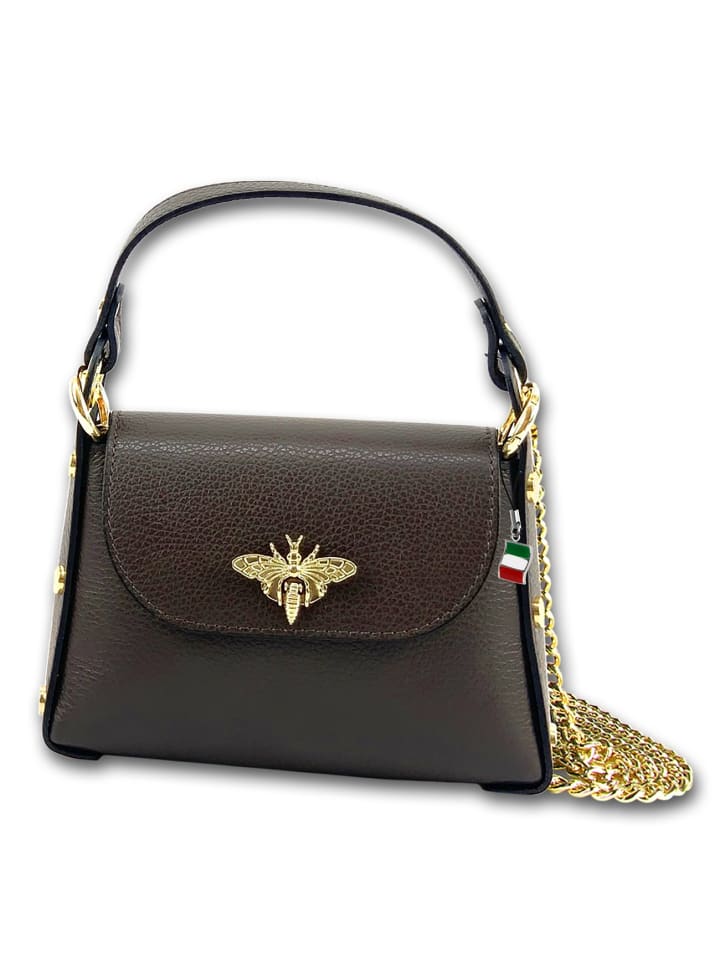Leder Umhängetasche Florence Tasche dunkelbraun ca. 19cm