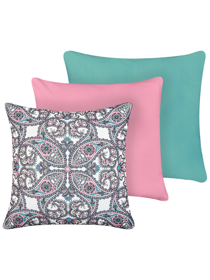 3er-Set Gartenkissen TIDE in Bunt/Rosa/Violett