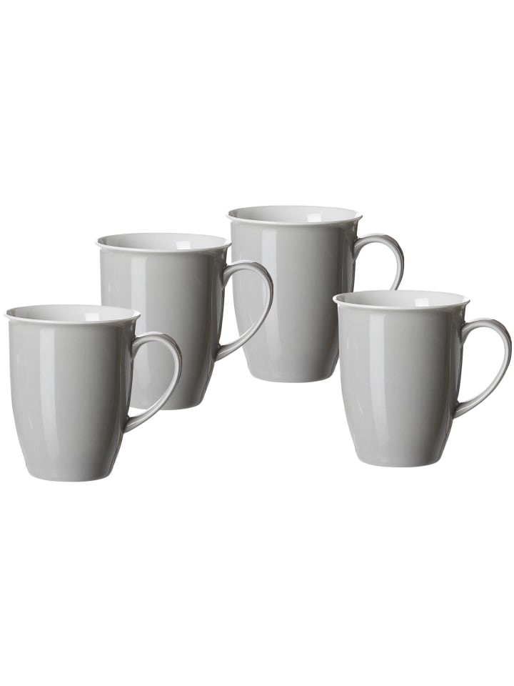 4er Set Kaffeebecher Doppio in Grau 320 ml
