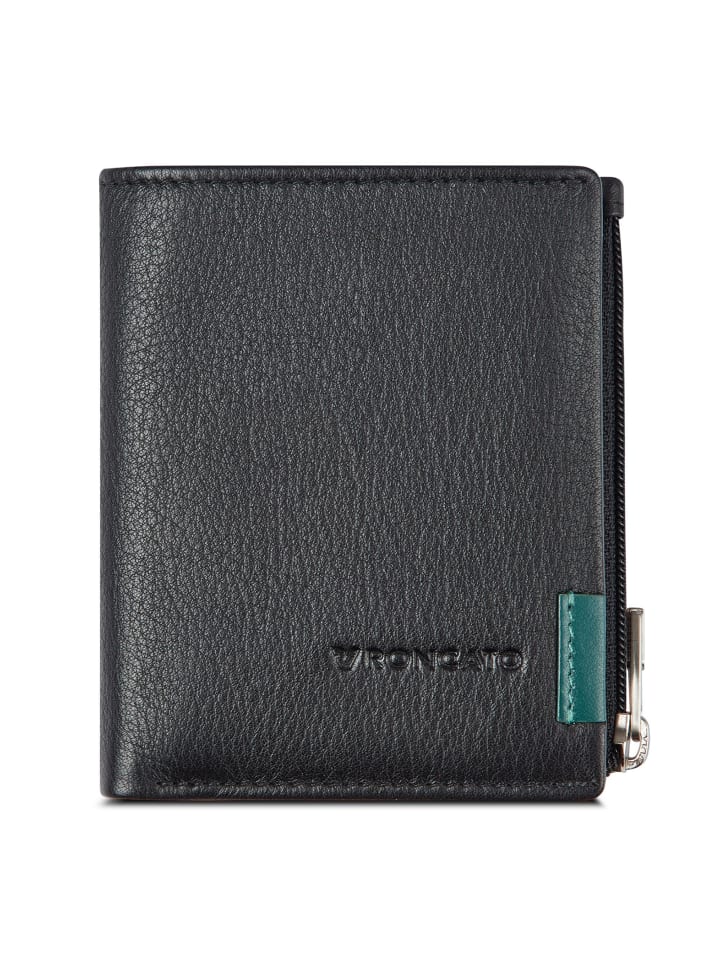 Monaco Geldbörse RFID Schutz Leder 8 cm nero