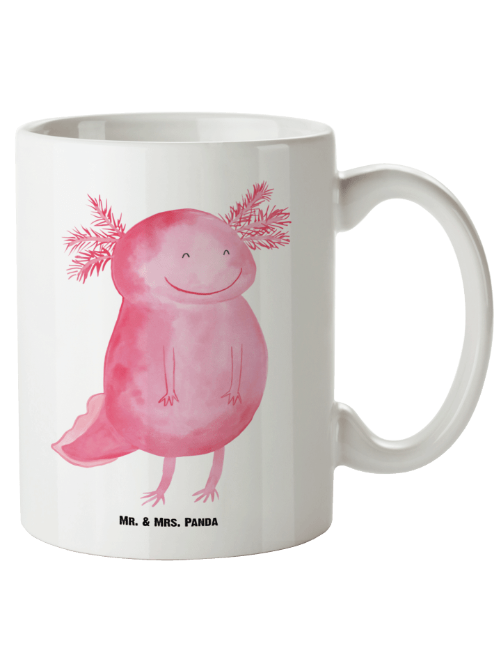 Tasse Axolotl Glücklich ohne Spruch in Weiß