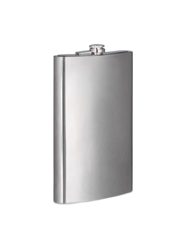 9 x Flachmann XXL in Silber - 1,8 l