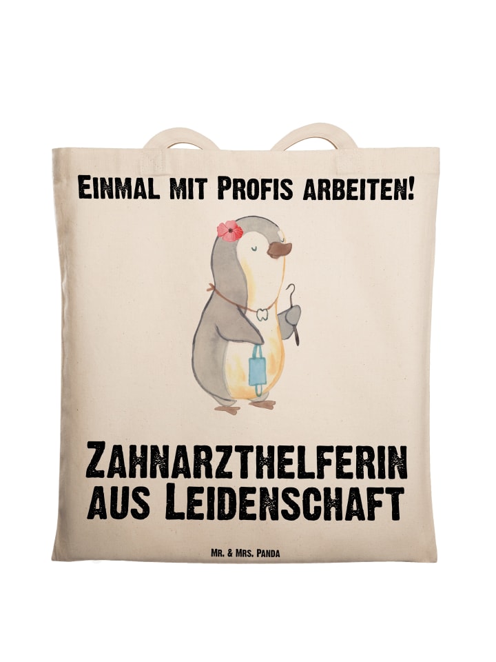 Jutebeutel Zahnarzthelferin Leidenschaft mit Sp... in Creme