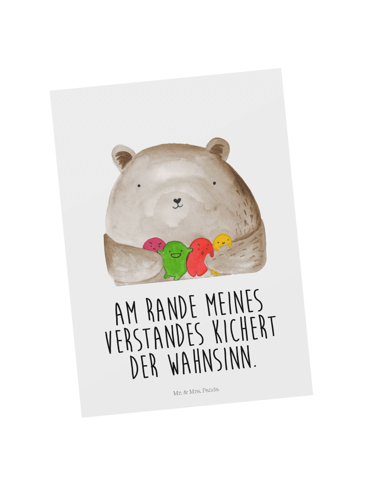 Postkarte Bär Gefühl mit Spruch in Weiß