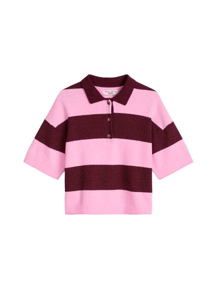 Strick-Poloshirt regular in Dark Pink