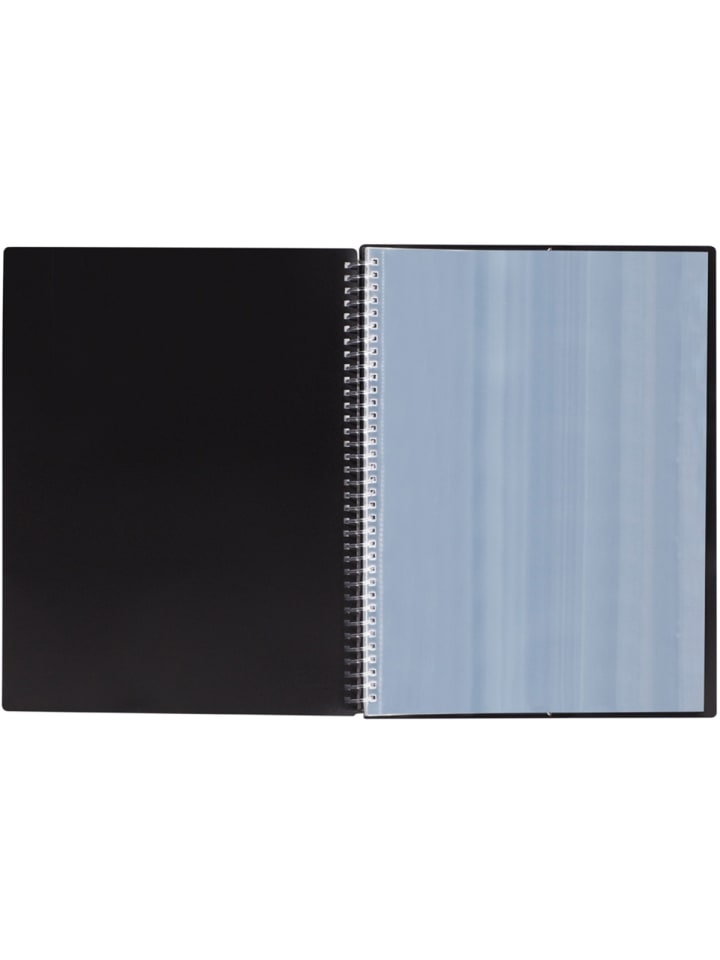 Spiralsichtbuch mit 40 Hüllen A4 PP blickdicht schwarz