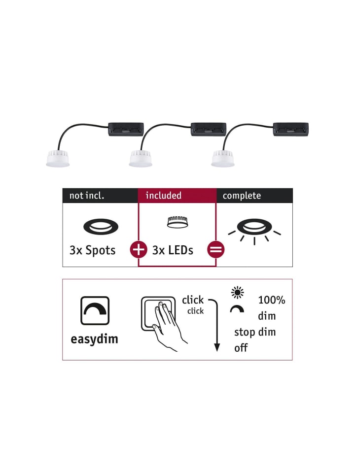 LED Modul Einbauleuchte Choose 3er-Set F