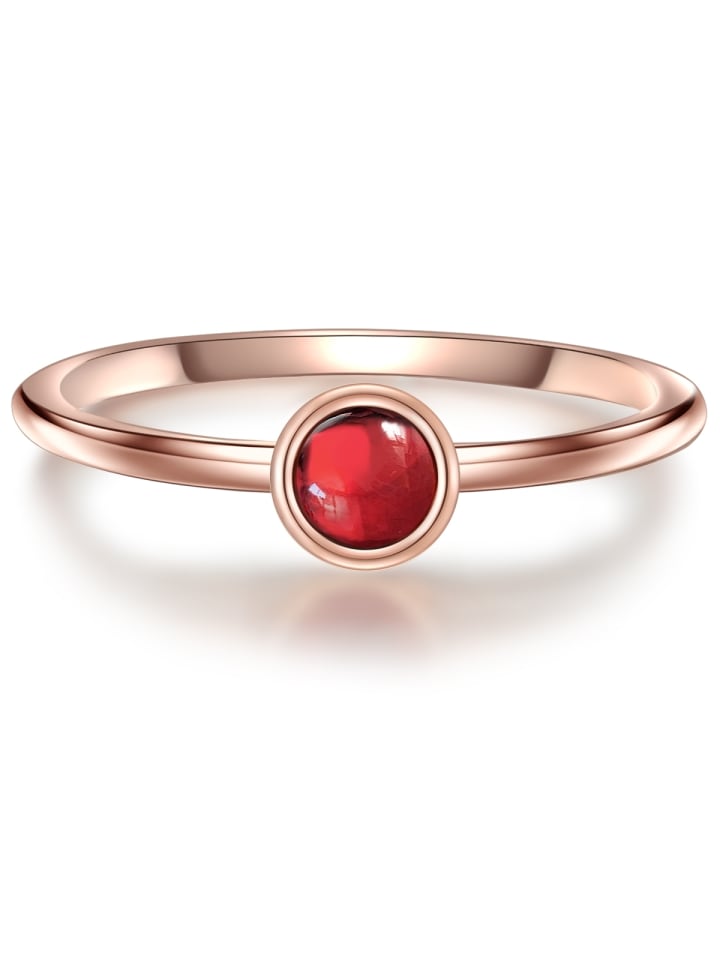 Ring aus Sterling Silber mit Granat in roségold