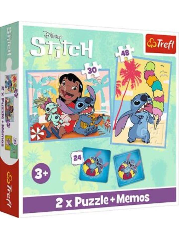Spiel - 2 in 1 Puzzles + Memo - Alles Gute zum Tag Lilo & Stitch