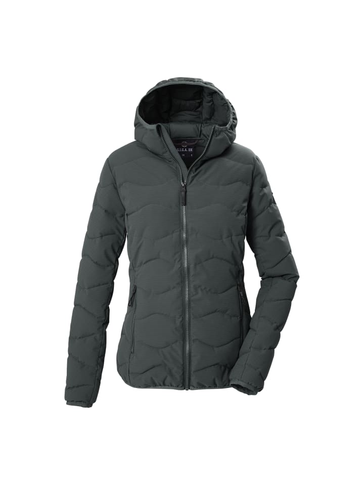 Steppjacke mit Kapuze in Grün2040