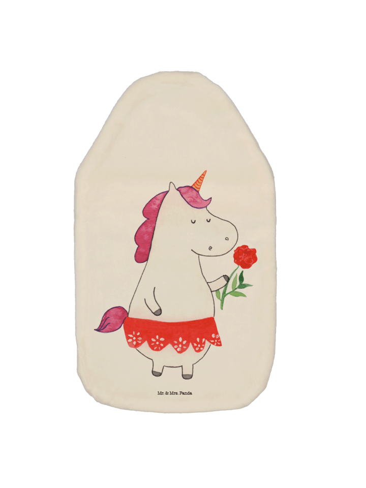 Wärmflasche Einhorn Dame ohne Spruch in Weiß