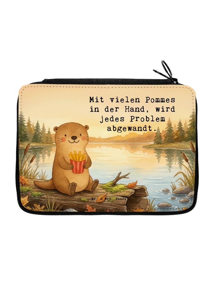 Bleistiftetui Otter See Pommes Design mit Spruch in Weiß