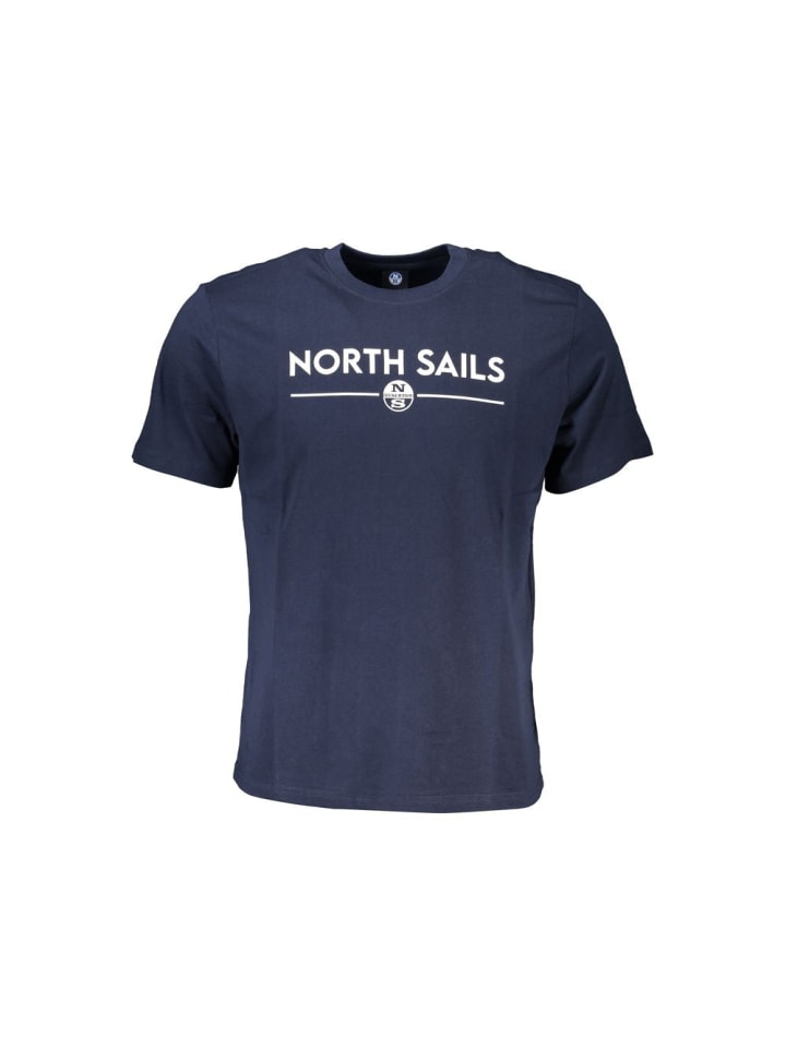 Blau Baumwolle Herren T-Shirt