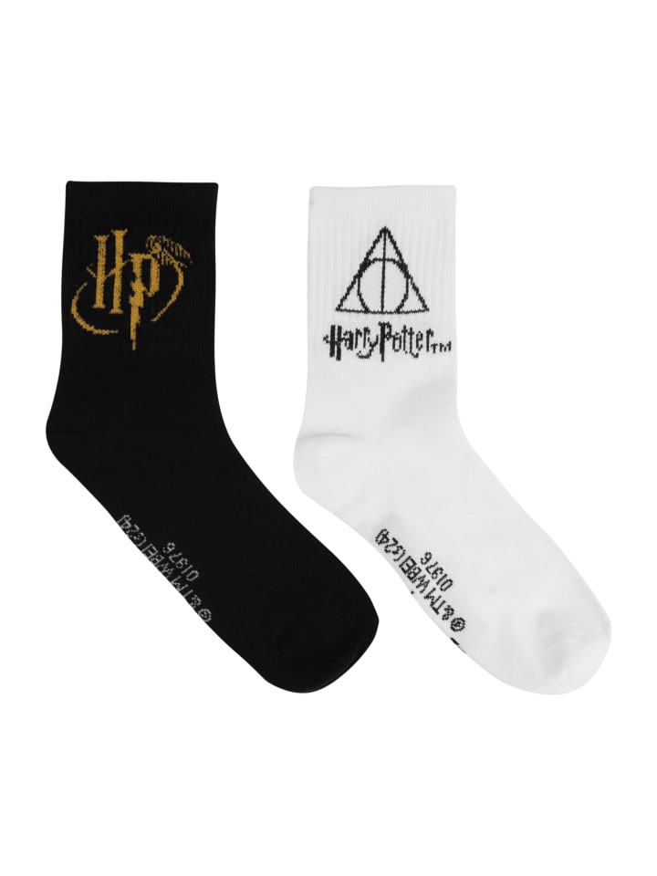 2er Pack Harry Potter Socken Crew Strümpfe in Mehrfarbig