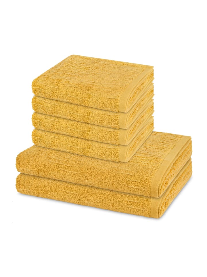 4 X Handtuch 2 X Duschtuch im Set Premium in Safran