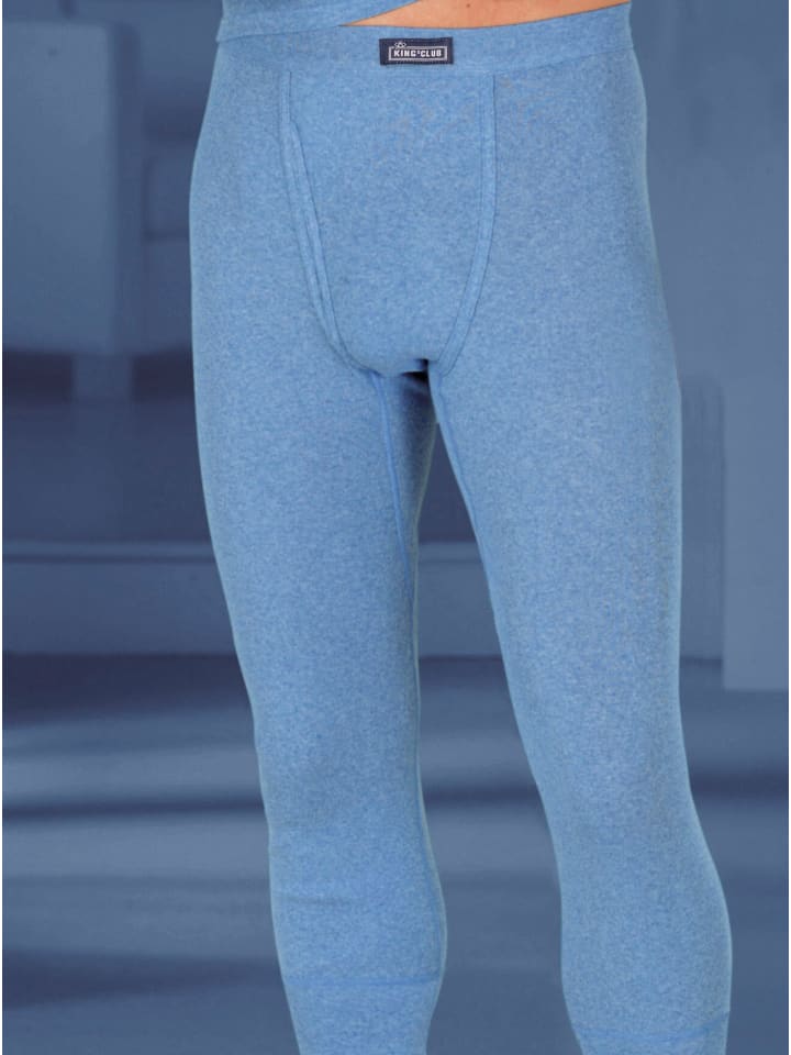 Hose 3/4-lang in hellblau-meliert