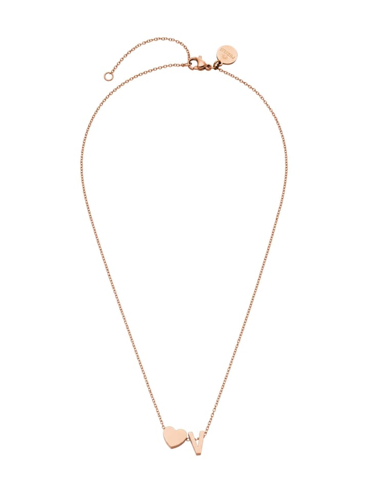 Kette Letter Heart V Rosegold