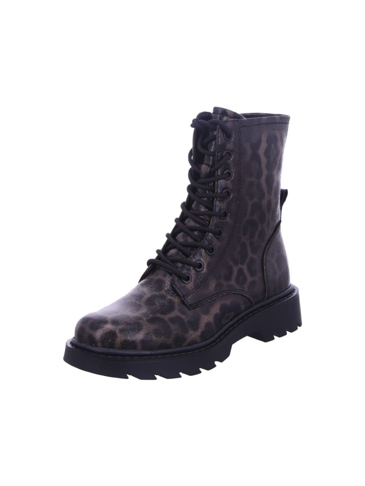 Schnürstiefeletten in LEOPARD