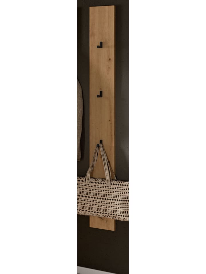 Garderobenpaneel Artisan Eiche, Wandgarderobe 16 x 160 cm mit 3 Haken