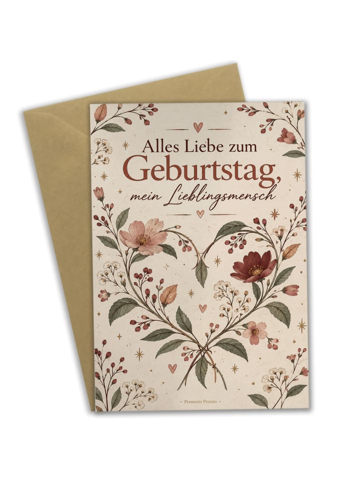 Geburtstagskarte Herz liebevoll Design mit Spruch in Weiß