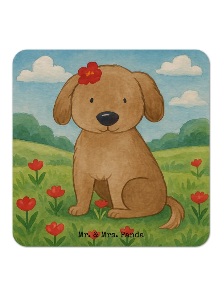 Bierdeckel Hund Dame Design ohne Spruch in Weiß