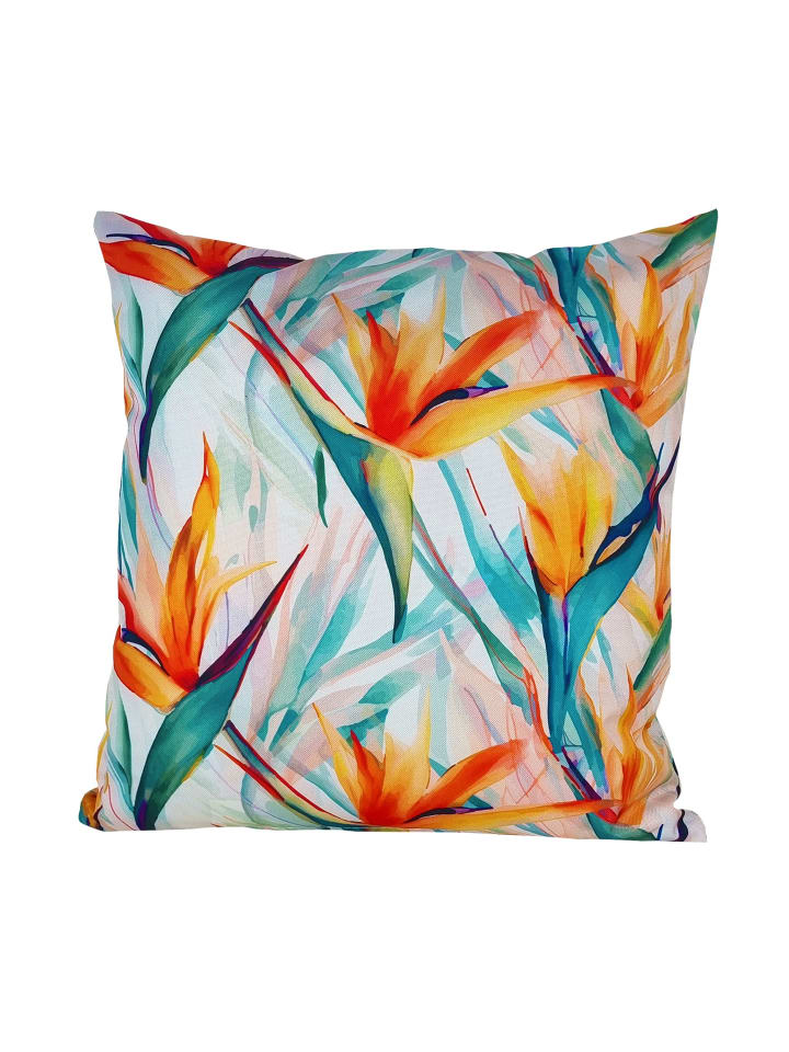 Outdoor Dekokissen Motiv 45x45cm inkl. XXL Füllung in Strelitzia