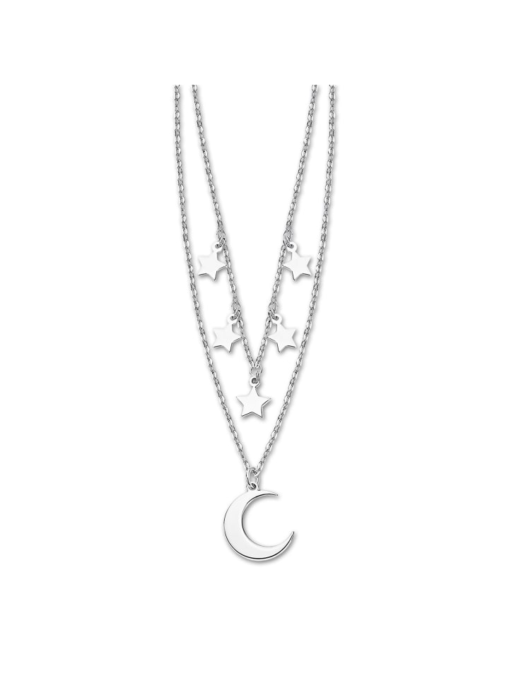 Anhänger Silber 925 Sterling Silber Sterne, Mond Halsketten
