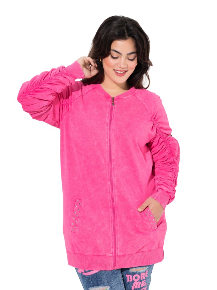 Sweatjacke in hibiskuspink