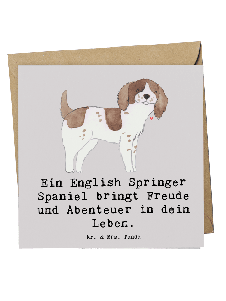 Deluxe Karte English Springer Spaniel Freude mi... in Grau Pastell