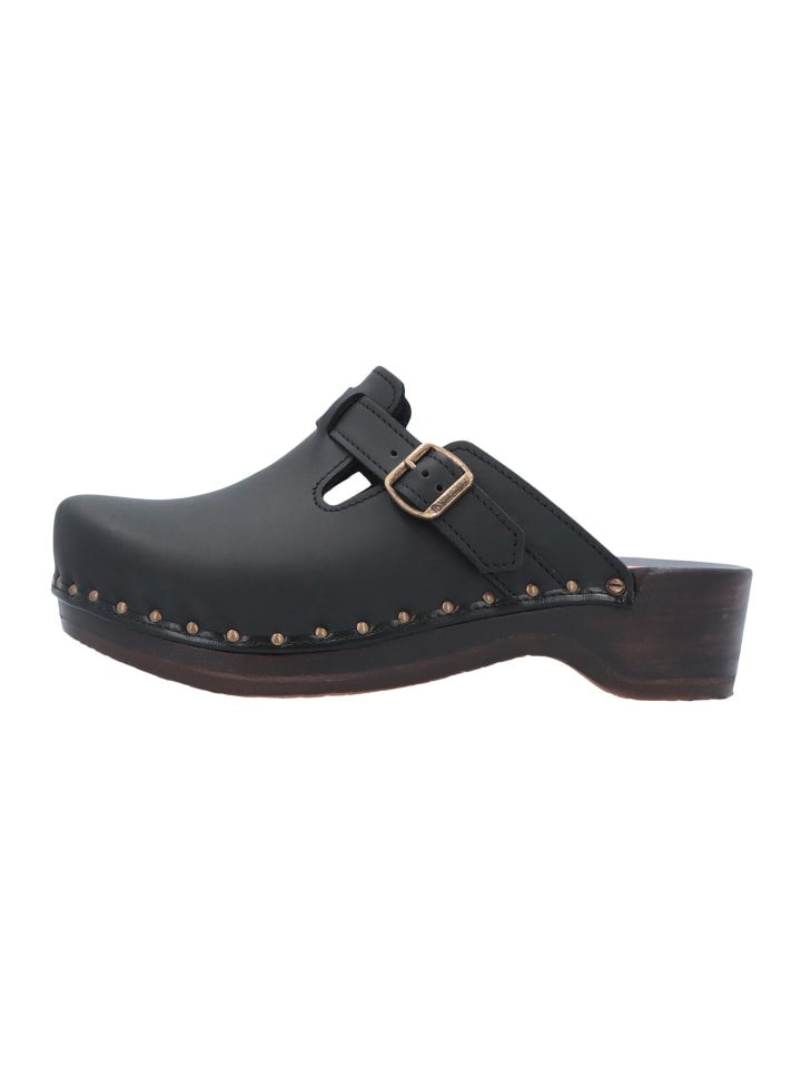 Clogs Riemen-Toeffler in Schwarz