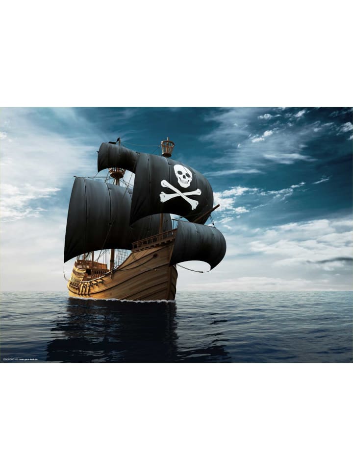 Tischset I Platzset abwaschbar - Piratenschiff - aus erstklassigem Vinyl (Kunststoff Ð BPA-frei) - 1 Stück - 44 x 32 cm - rutschfeste Tischdekoration