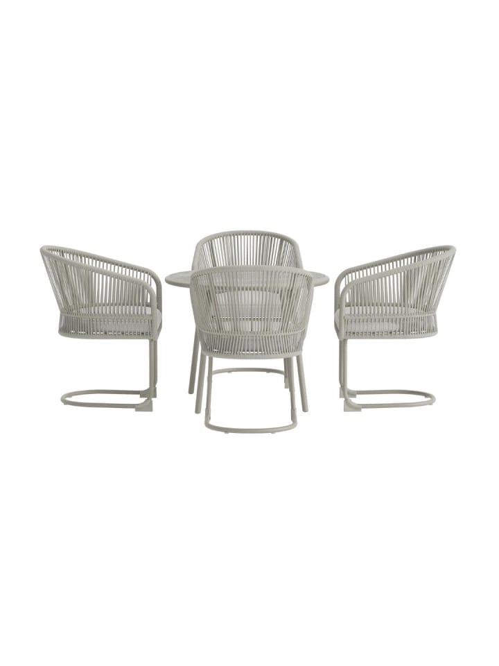 Gartenset Tilos (5-teilig) Hellgrau 90 x 90 cm
