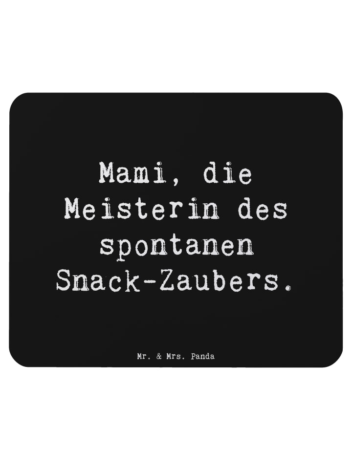 Mauspad Mami Snack-Zauber mit Spruch in Schwarz
