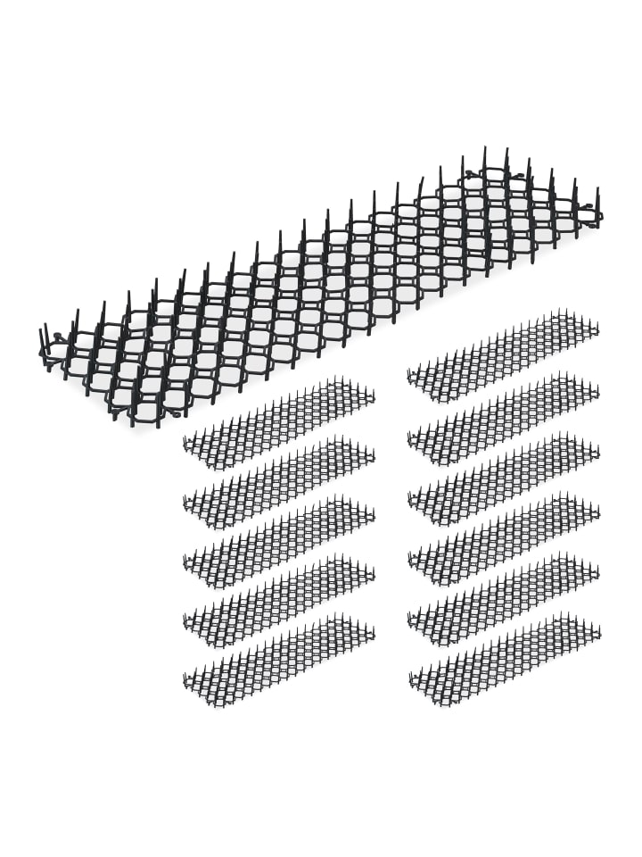 12 x Dornengitter in Schwarz - (B)49 x (T)14 cm