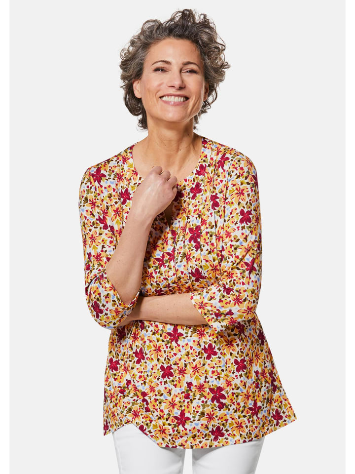 Figurschmeichelndes Drucktunika-Shirt in bunt / geblümt