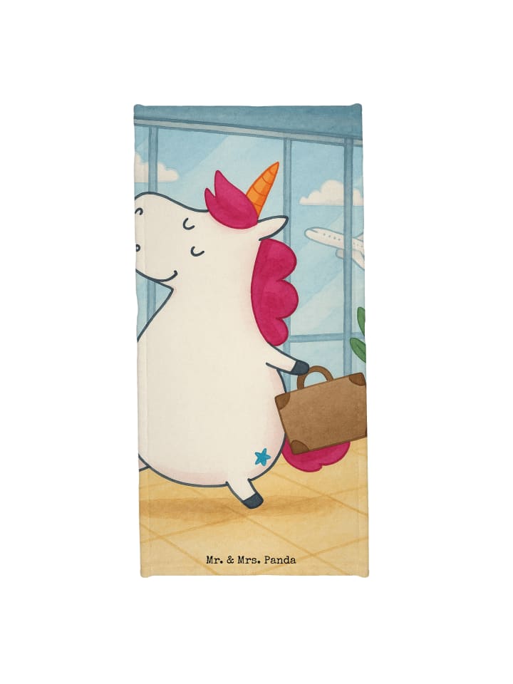 Strandtuch Einhorn Koffer Design ohne Spruch in Weiß