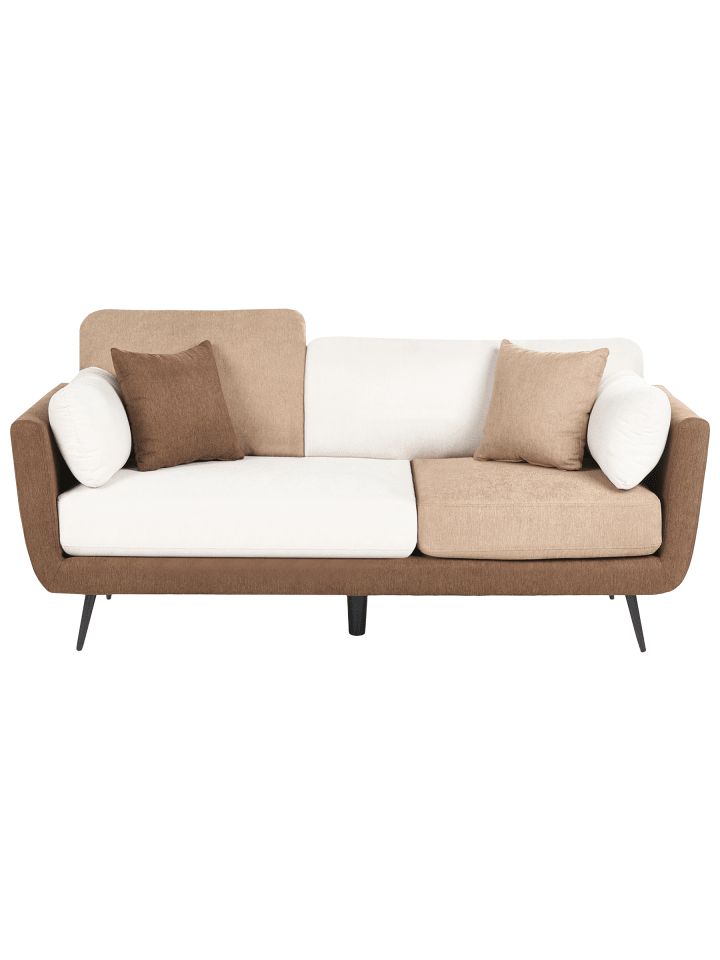 5-tlg 3-Sitzer Sofa BOLGA in Braun/Weiß