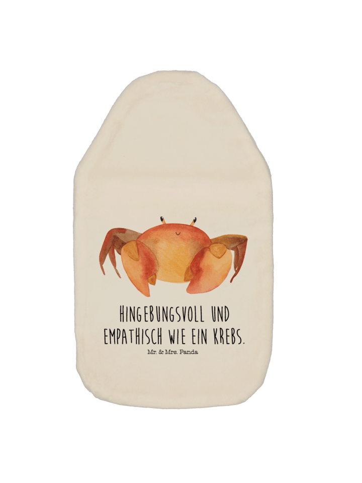 Wärmflasche Sternzeichen Krebs mit Spruch in Weiß