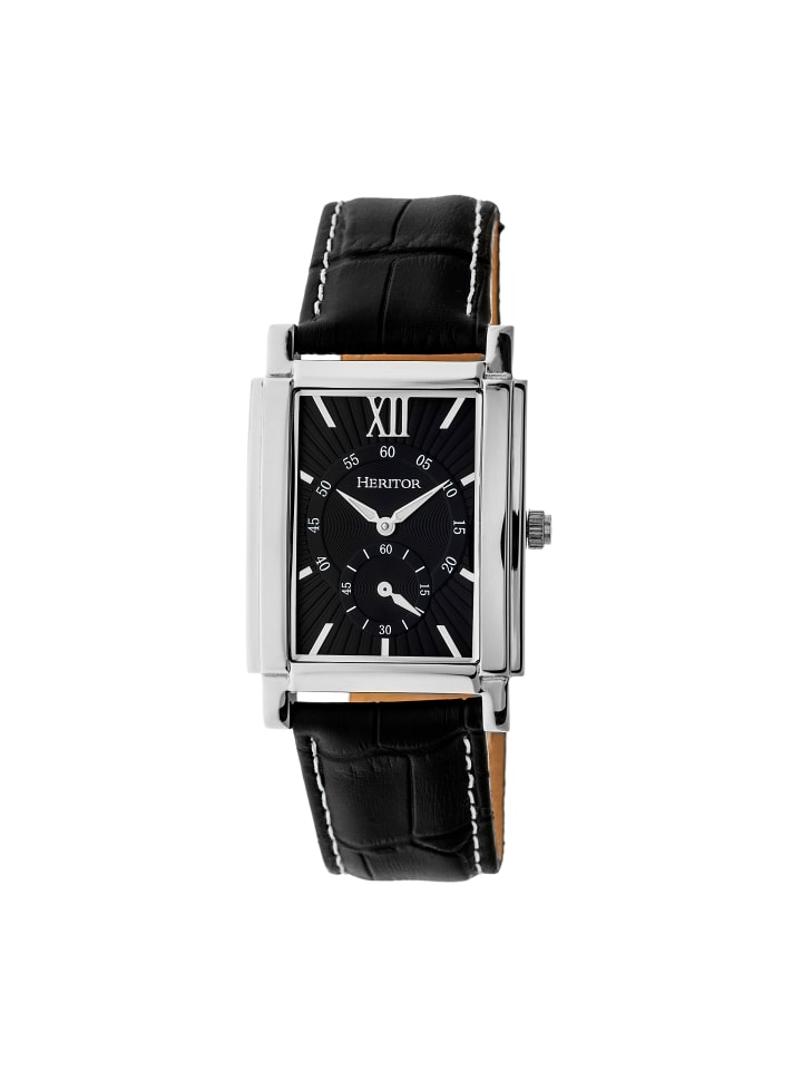 Frederick Lederarmbanduhr in Silver/Black