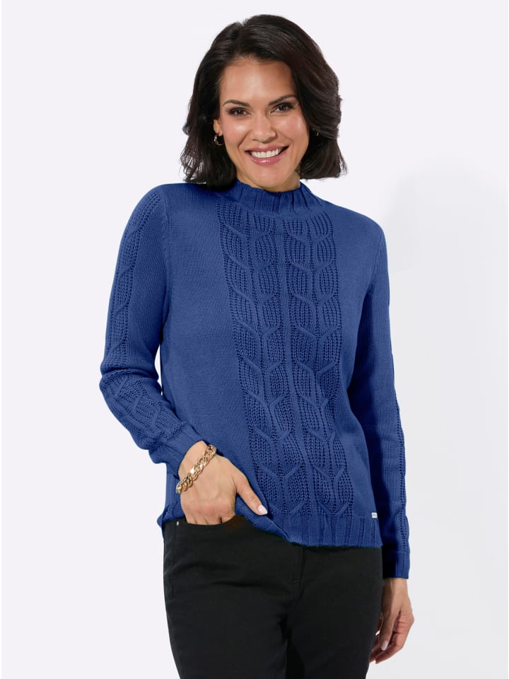 Stehkragen-Pullover in royalblau