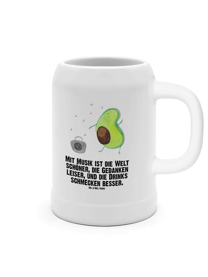 Seidel Avocado Tanzen mit Spruch in Weiß