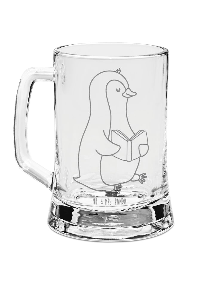 Krug Pinguin Buch ohne Spruch in Transparent