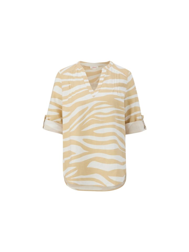 Langarmbluse in Beige