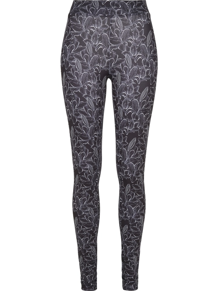 Leggings in hibiscus black