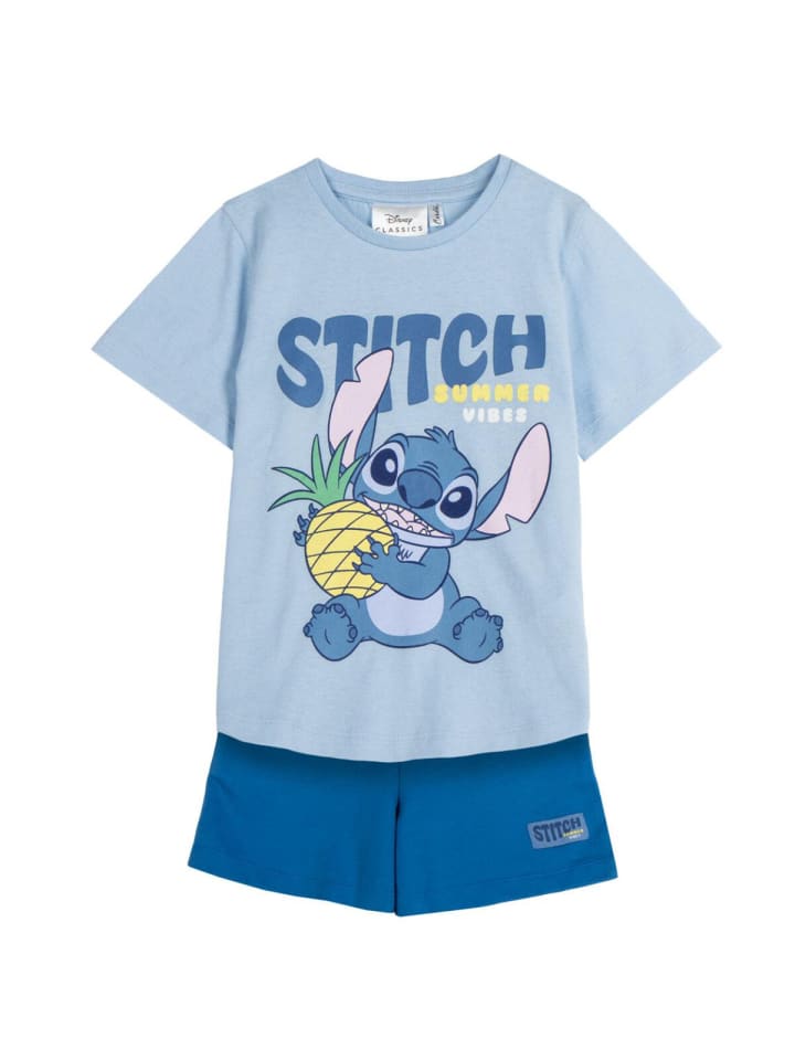 Disney Stitch Kinder Set French Terry Jogger – Sweat-Set für Unisex in Blau