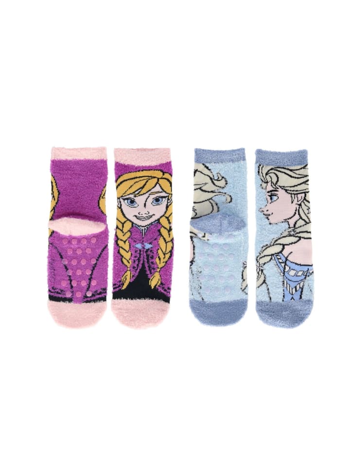 Frozen Socken 2er-Pack – Flauschige Komfort für kalte Tage in Mehrfarbig