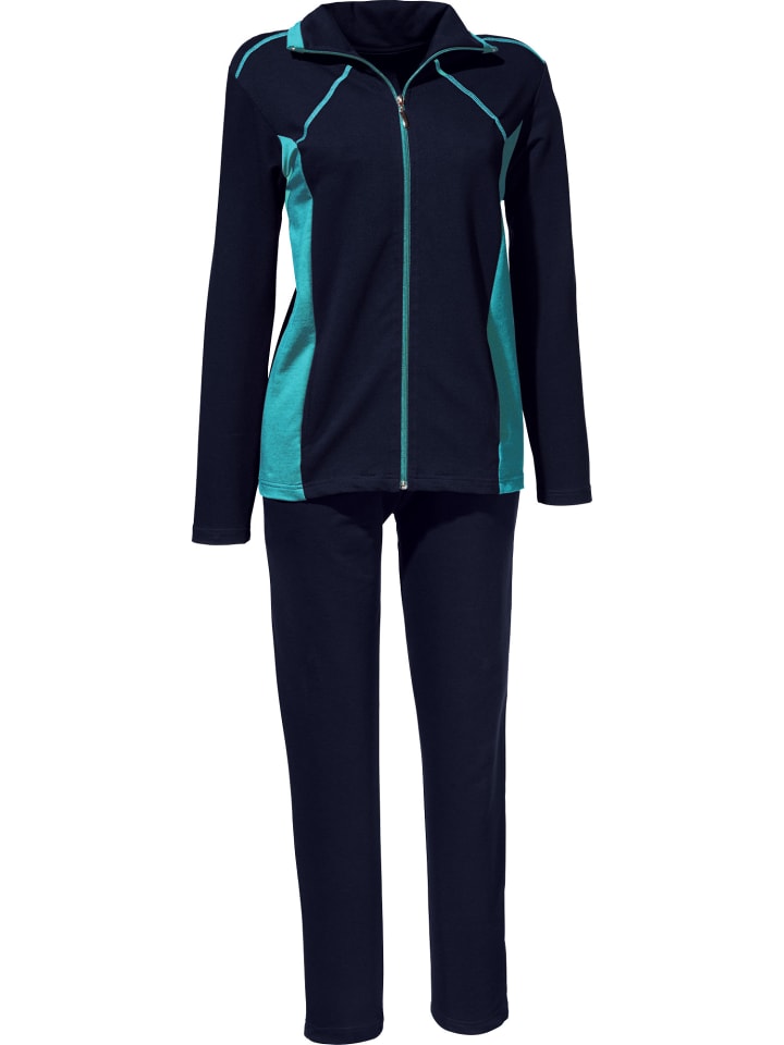 Sweat Freizeitanzug in marine/türkis